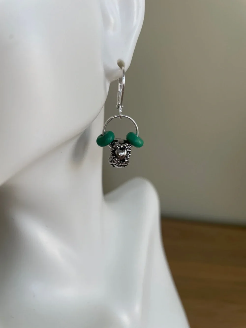 HAND CRAFTED TURQUOISE & SILVER DROP EARRINGS Tiny Festival-Ready Boho